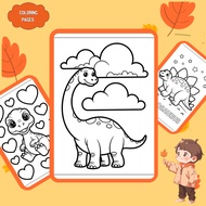 Set of 30/15/10 coloring pages, coloring pages for children with Dinosaur images, A4, A5 paper 160gs