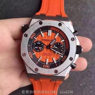 AP_ audemars_ royal oak offshore series 26703 st orange disc automatic timing 42 mm rubber strap men's watch