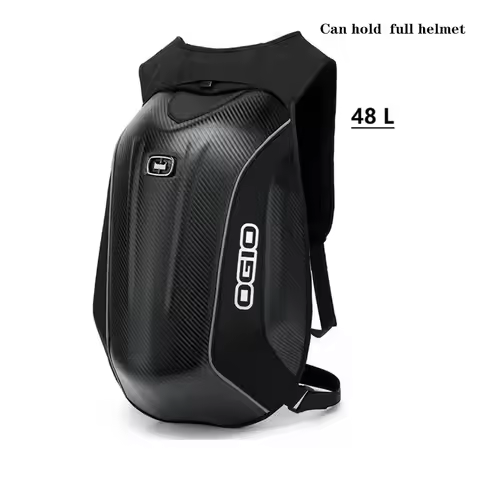 48L Expandable Waterproof Motorcycle Hard shell backpacks MX Motocross carbon fiber backpack Moto Ra