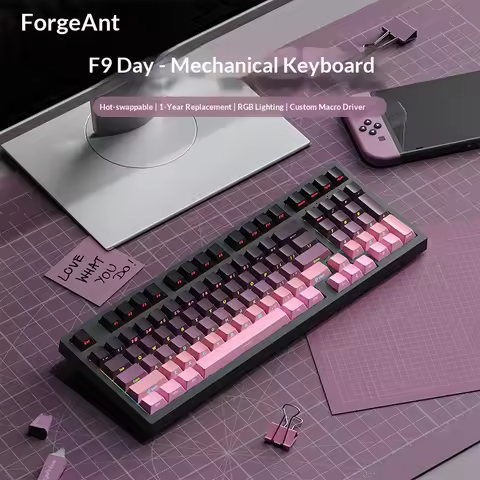 Forgeant 98Wired Mechanical Keyboard, 98 Keys, Hot-Swappable, Side-Printed, for Office and Esports G