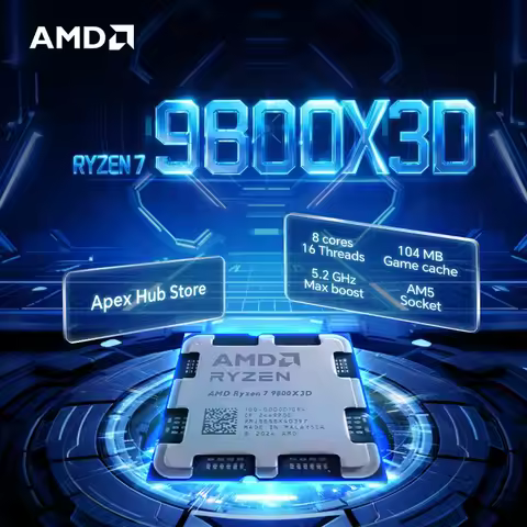 NEW AMD Ryzen 7 9800X3D AM5 Applicable to B650E 4.7GHz 120W 8-Core 16-Thread 4NM L3=96M R7 9800X3D G