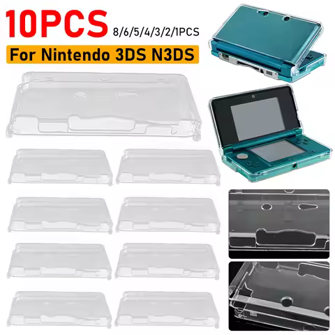 1-10PCS For Nintendo 3DS N3DS Console Crystal Clear Hard Skin Case Cover Protection Durable Hard Pla