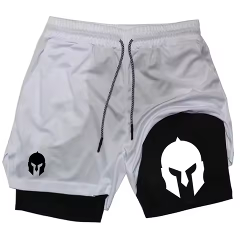 Athletic for Men's Double Layer Gym Shorts 2-in-1Athletic Workout Running Casual Streetwear Pants To