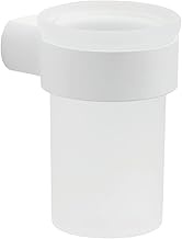 Gedy G-Kuala Lumpur Toothbrush Holder White Chrome Brass and Glass Components Dimensions 10.4 x 6.9 