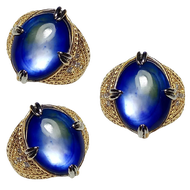 Batu Cincin Akik Pria Wanita Blue Abalon Shell Kerang Laut