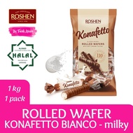 FREE GIFT HALAL Roshen Konafetto Bianco Chocolate Crispy Rolled Wafer With Soft Creamy Filling