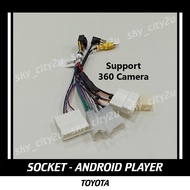 Toyota Hilux Revo 2016 Vios 2019 Socket Android Player With Reverse Camera In Support 360 Camera Plu