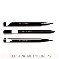 EM Cosmetics Illustrative Eyeliners Matte Gel Pencil, Black and Brown Brush Tip
