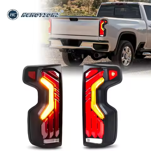 HCMOTIONZ LED Tail Lights for Chevrolet Silverado 2019-2025 1500/2500/3500 Rear Lamps Assembly Red/Y