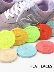 [A Like E] 1 Pair New Balance Classic Flat Laces AF1/AJ Shoelaces for Sneakers Double Solid White Black Tennis Casual Running Shoes Lace