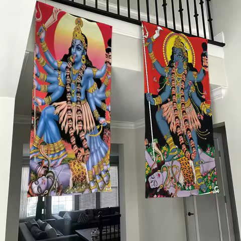 Smiler Goddess Maa Kali Killing Q Flag Living Room Wall Club Hanging Home Dorm Decor Art Garage Bar 