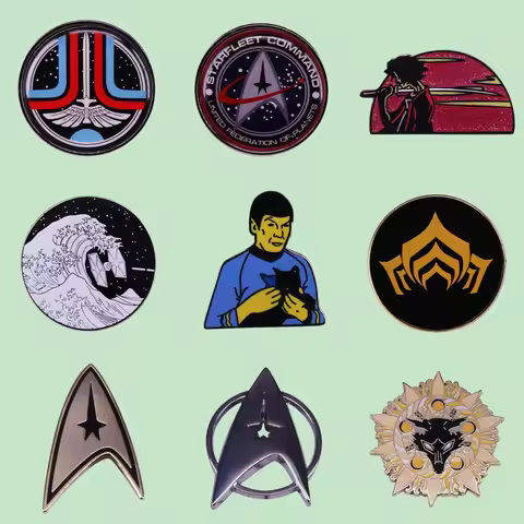 Perfect Quality Space Science Fiction Movie Brooch Enamel Pins Mr Spock Vulcan Starfleet Enlisted Co