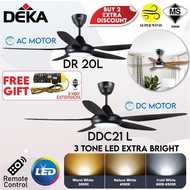 DEKA DR20L 56" 5 Blade 18W/22W LED 4 Speed Ceiling Fan / DEKA DDC21LED 56" 5 BLADES CEILING FAN 7 SPEEDS + FREE GIFT