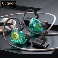 C5GOON Wired Earphone 3.5mm Type C Digital Chip In Ear Headphone Wire-controlled Headset With Mic B6