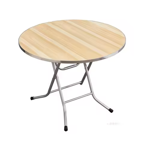 Household round countertop dining table, ordinary simple rural rental house folding small table