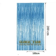 Light blue foil backdrop / tassel curtain / foil fringe curtain / foil curtain / curtain slinger / c
