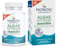 Nordic Naturals Algae Omega - 715 mg Omega-3-90 Soft Gels - Certified Vegan Algae Oil - Plant-Based 