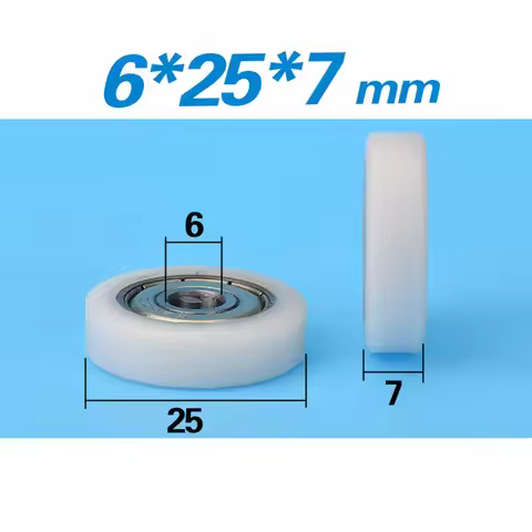 6*25*7mm F type plane plastic pulley Falt package bearing 626zz pulley for DIY 3D printer roller doo