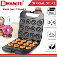 DESSINI ITALY Double Sided Electric Donut Maker Doughnut Cake Waffle Sandwich Toaster BBQ Grill Non-