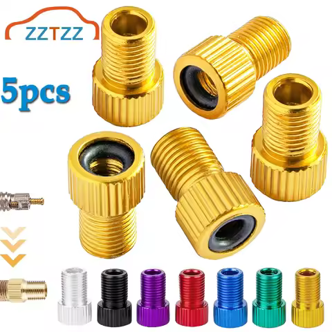 5Pc Presta Valve Adapter Convert Presta to Schrader French/UK to US Inflate Tire Using Standard Pump
