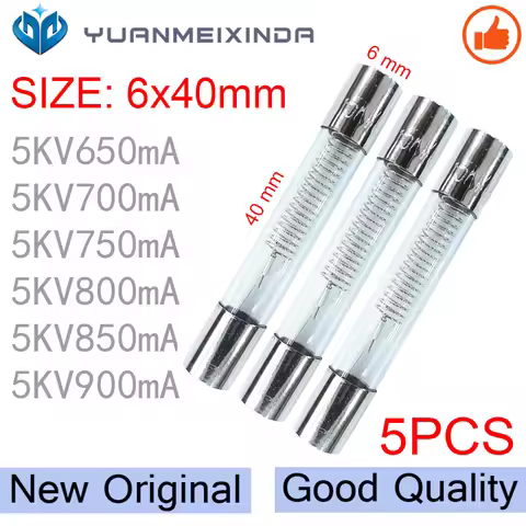 5KV Special Microwave Oven Fuse 6*40mm 0.65A 0.7A 0.75A 0.8A 0.85A 0.9A 1A Glass Tube Fuse 5000V 700