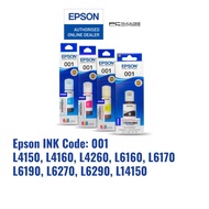 Epson 001 BLACK 127ML & 001 CYAN MAGENTA YELLOW 70ML Printer Ink Original for L4150 L4160 L6160 L617