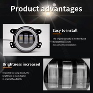 [ExtremeWellknown] Car LED 4 Inch Fog Lights 30W with White/Yellow  Ring DRL for Off-Road Xwk