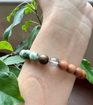 檀香木||清靈|| 禪意森林系天然木質手環。綠幽靈/檀香/金絲楠木