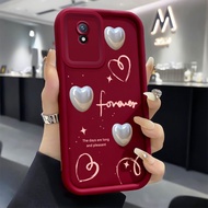 MERAH Casing hp for VIVO Y02 Y02A Y02T Y02s Y11 2023 Case Red Wine Heart Mobile Phone Case Cesing Si