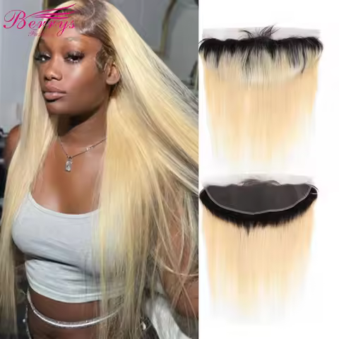 T1B/613 Color 13x6 Frontal Human Hair Melt Skins Straight 13x4 Invisible Tranparent Lace Frontal Ber