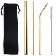 Reusable Straw Stainless Steel Straw Set Milk Tea Straw Metal Straw Straw Brush Environmentally Friendly