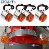 4Pcs Motorcycle Turn Signal Light 6V Amber Flasher Indicator Motorbike Accessories For HONDA Z50 MON