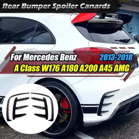 For Mercedes Benz A Class W176 A180 A200 A250 A45 AMG (AMG Bumper Only) Rear Bumper Side Canard Diff