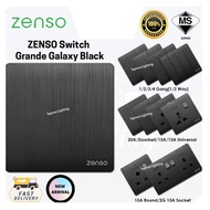 🔥Ready Stock🔥SIRIM ZENSO Switch - Grande Galaxy Black Switches & Sockets #Grande Black Suis Rumah La