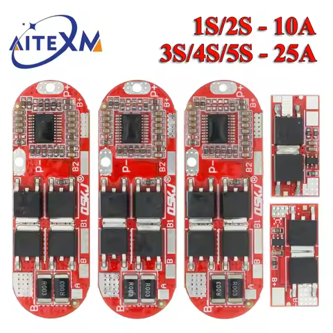 BMS 1S 2S 10A 3S 4S 5S 25A Bms 18650 Li-ion Lipo Lithium Battery Protection Circuit Board Module Pcb