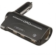 日本 DAD 12V 汽車用一拖三USB充電器分插點煙器QC3.0手機充電器