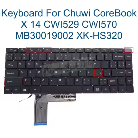 US Russian Spanish Backlit Keyboard For Chuwi CoreBook X CWI529 CWI570 CW1529 MB30019002 XK-HS320 CH