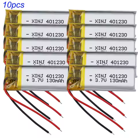 1/2/5/10pcs 3.7V 130 mAh Rechargeable Polymer Li-po Battery 401230 For Satnave Headphones Bluetooth