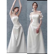 cặp tay rời đính hoa- áo cúp lưới kèm 2 ống tay tạo kiểu váy cưới