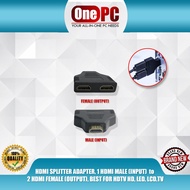 HDMI SPLITTER ADAPTER, 1 HDMI MALE (INPUT) to 2 HDMI FEMALE (OUTPUT), BEST FOR HDTV HD, LED, LCD,TV