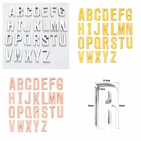 26pcs/lot Hole 30mm A - Z Plain Slide Letter DIY Slide Charms Fit for 30MM Leather Wristband Bracele