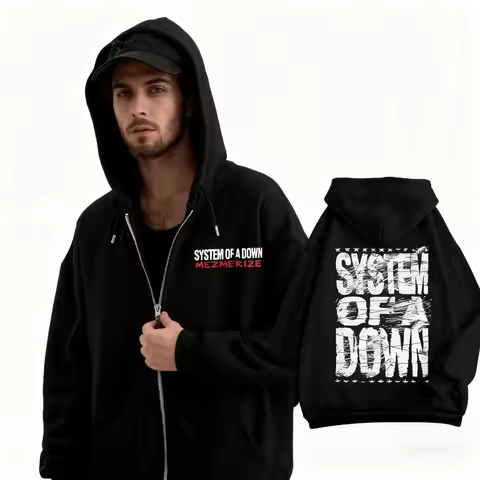 System of A Down Men Winter zip hoodie 100%Cotton fashion Vintage fleece sweatshirt Casual fall clot