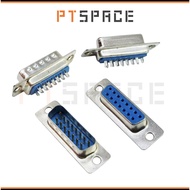 DB15 Port Male Female 15 Pins Straight 2 Rows Solder Wire Connector