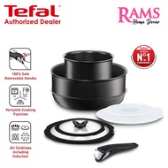 Tefal 8 Pcs Ingenio Induction Nonstick Die Cast Aluminium Cookware with Glass Lid / Stainless Steel 