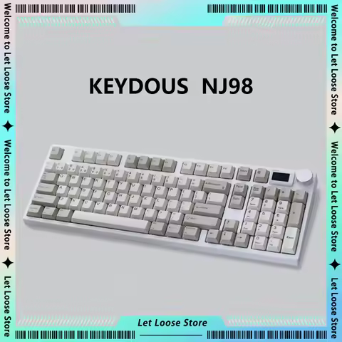 Keydous NJ98 98 Keys Mechanical Keyboards 2.4G Wireless Bluetooth Three Mode Hot Swap RGB Backlight 
