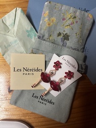 全新 法國 les nereides red ballerina ballet 紅色 花花 芭蕾舞 耳環  earrings earring