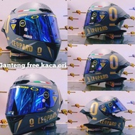 HELM FULL FACE KYT TT COURSE GORILA GRAY LEOPARD GOLD PAKET GANTENG