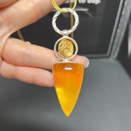 波蘭製造 天然波羅的海蜜蠟吊墜 俄料成色美 s925銀鑲嵌 蜜蠟