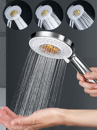 1個不鏽鋼高壓手持式淋浴頭,具有3種模式,適用於淋浴,寵物淋浴,地板清潔,澆水植物,清潔