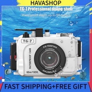 Havashop TG7 Camera Waterproof Case Housing for Action Underwater 60m/195ft Diving Protective with 5